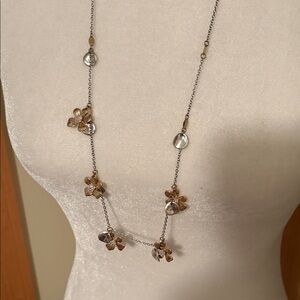 J. Jill Gold and Silver Floral Necklace